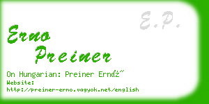 erno preiner business card